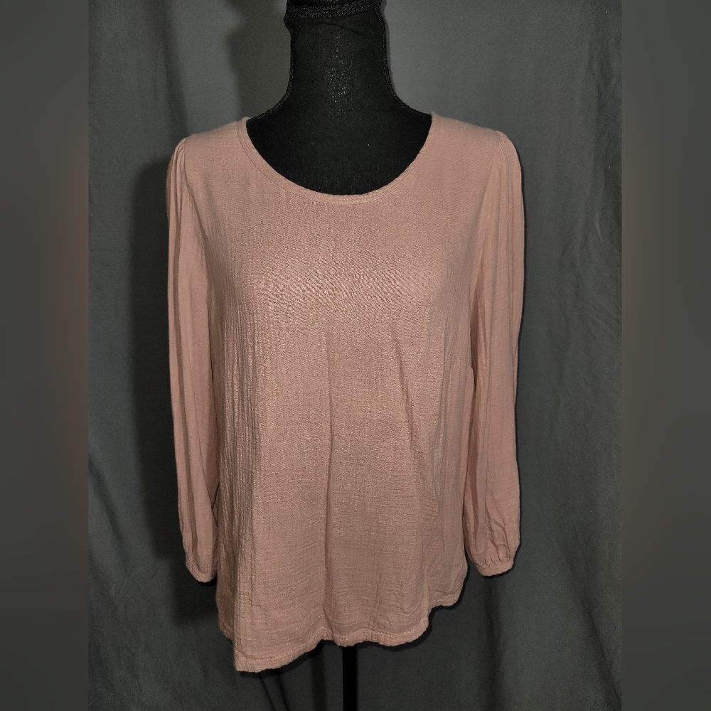 Universal Thread Long Sleeve Round Neck Top - Dusty Rose